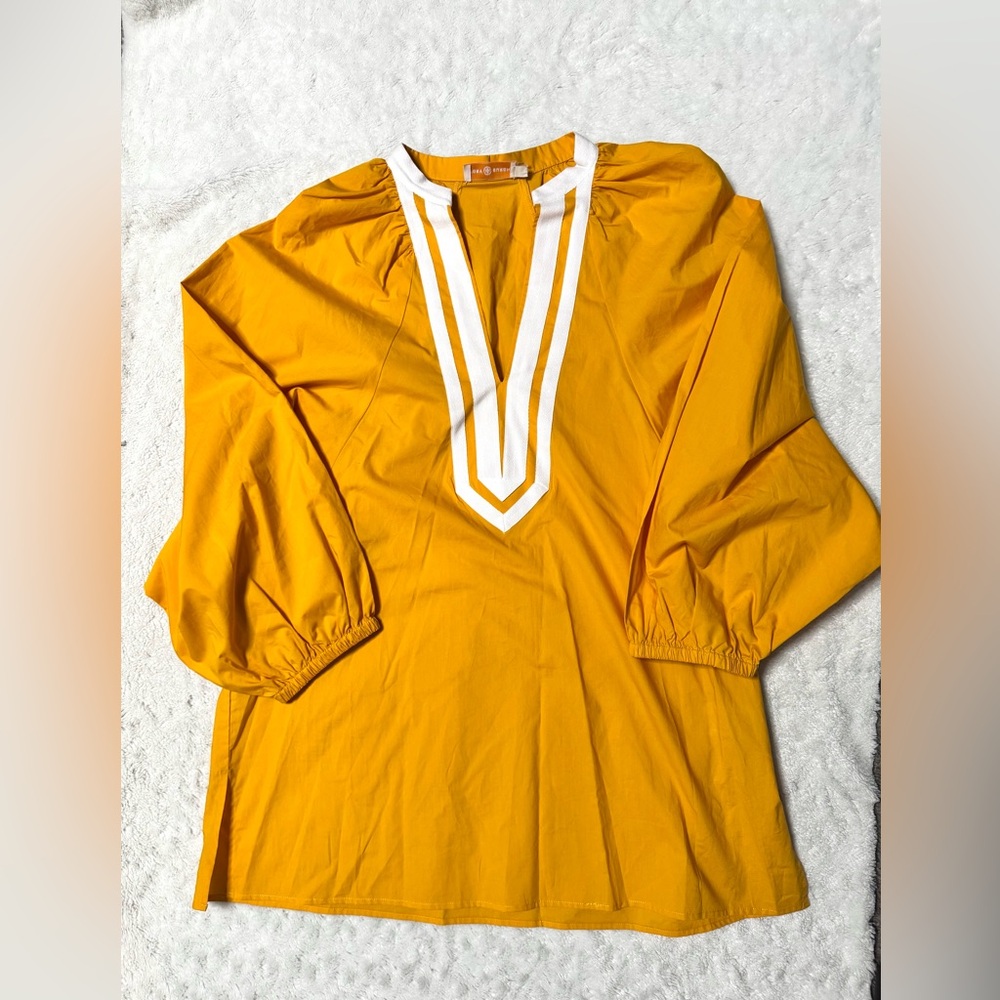 Tory Burch Yellow/Orange and White Tunic Top - Picture 4 of 13